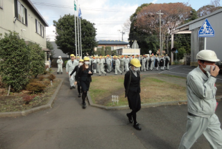 避難訓練の様子（倉見工場）